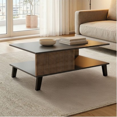 Τραπεζάκι σαλονιού Tuscany pakoworld sonoma-ανθρακί 83x54x34εκ