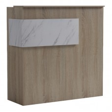 Γραφείο reception Optima pakoworld με led sonoma-λευκή όψη μαρμάρου 110x40x110εκ Γραφείο reception Optima pakoworld με led sonoma-λευκή όψη μαρμάρου 110x40x110εκ