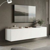 Έπιπλο τηλεόρασης επιτοίχιο με Led Rival pakoworld λευκό 120x35x30εκ