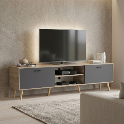 Έπιπλο τηλεόρασης Gorna pakoworld sonoma-ανθρακί 180x35x48.6εκ Έπιπλο τηλεόρασης Gorna pakoworld sonoma-ανθρακί 180x35x48.6εκ