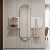 Κρεμάστρα με καθρέπτη Baunty pakoworld sonoma-λευκό 125x11x122εκ Κρεμάστρα με καθρέπτη Baunty pakoworld sonoma-λευκό 125x11x122εκ