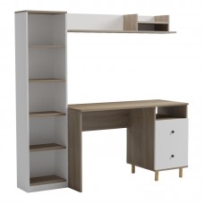 Σύνθεση γραφείου Kontor pakoworld sonoma-λευκό 160x50x158,2εκ Σύνθεση γραφείου Kontor pakoworld sonoma-λευκό 160x50x158,2εκ