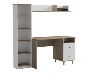 Σύνθεση γραφείου Kontor pakoworld sonoma-λευκό 120x50x160εκ