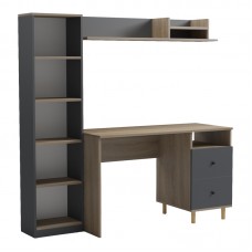 Σύνθεση γραφείου Kontor pakoworld sonoma-ανθρακί 160x50x158,2εκ Σύνθεση γραφείου Kontor pakoworld sonoma-ανθρακί 160x50x158,2εκ