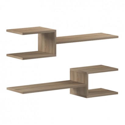 Ραφιέρα τοίχου Sumpa pakoworld 2 τεμ sonoma 65x20x18εκ