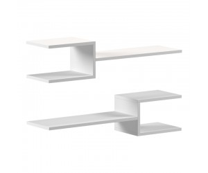 Ραφιέρα τοίχου Sumpa pakoworld 2τεμ λευκό 65x20x18εκ