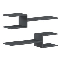 Ραφιέρα τοίχου Sumpa pakoworld 2τεμ ανθρακί 65x20x18εκ