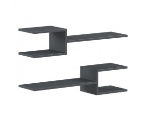 Ραφιέρα τοίχου Sumpa pakoworld 2τεμ ανθρακί 65x20x18εκ