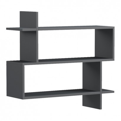 Ραφιέρα τοίχου Paralel pakoworld ανθρακί 70x22x65,5εκ