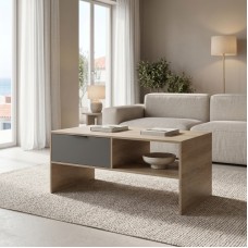 Τραπέζι σαλονιού Felina pakoworld sonoma-ανθρακί 100x50x45εκ Τραπέζι σαλονιού Felina pakoworld sonoma-ανθρακί 100x50x45εκ