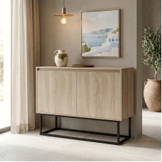 Μπουφές Dabia pakoworld sonoma-πόδι μαύρο μέταλλο 100x40x74εκ Μπουφές Dabia pakoworld sonoma-πόδι μαύρο μέταλλο 100x40x74εκ