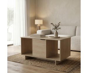 Τραπέζι σαλονιού Nalinda pakoworld sonoma 100x55x55εκ Τραπέζι σαλονιού Nalinda pakoworld sonoma 100x55x55εκ