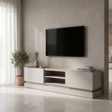 Έπιπλο τηλεόρασης Wendo pakoworld taupe-sonoma 200x37x47εκ Έπιπλο τηλεόρασης Wendo pakoworld taupe-sonoma 200x37x47εκ