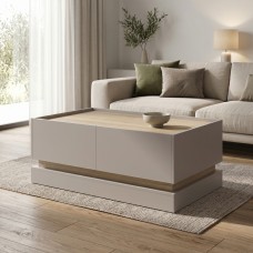 Τραπέζι σαλονιού Wendo pakoworld taupe-sonoma 97x60x40εκ Τραπέζι σαλονιού Wendo pakoworld taupe-sonoma 97x60x40εκ