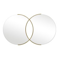 Καθρέπτης διπλός Miryata pakoworld μέταλλο σε χρυσή απόχρωση 105x3x60εκ