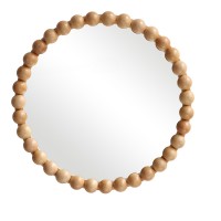 Καθρέπτης Specio pakoworld ξύλο σε φυσική απόχρωση Φ60x4.5εκ