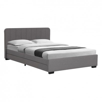 Κρεβάτι Veloty pakoworld ύφασμα ανθρακί με συρτάρια 150x200εκ