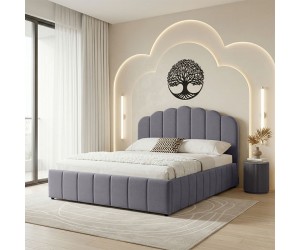 Κρεβάτι Tatiana pakoworld ύφασμα γκρι με αποθηκευτικό χώρο 120x200εκ