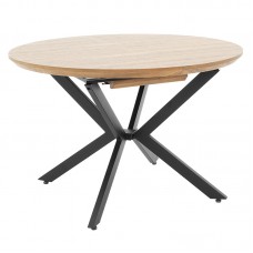 Tραπέζι Lydia pakoworld MDF επεκτεινόμενο καρυδί-μαύρο 120-160x120x79εκ Tραπέζι Lydia pakoworld MDF επεκτεινόμενο καρυδί-μαύρο 120-160x120x79εκ