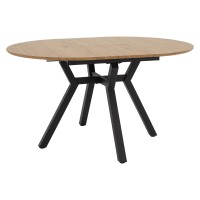 Tραπέζι Frances pakoworld επεκτεινόμενο MDF sonoma-μαύρο 100-140x100x75εκ Tραπέζι Frances pakoworld επεκτεινόμενο MDF sonoma-μαύρο 100-140x100x75εκ