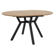 Tραπέζι Frances pakoworld επεκτεινόμενο MDF sonoma-μαύρο 100-140x100x75εκ