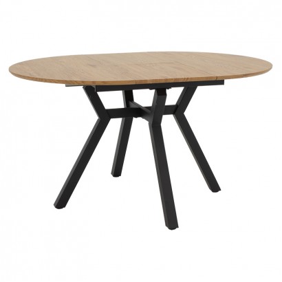 Tραπέζι Frances pakoworld επεκτεινόμενο MDF sonoma-μαύρο 100-140x100x75εκ Tραπέζι Frances pakoworld επεκτεινόμενο MDF sonoma-μαύρο 100-140x100x75εκ