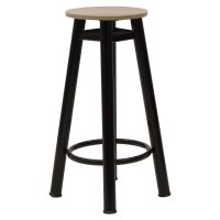 Σκαμπό μπαρ Onyx pakoworld ξύλο δρυς-μέταλλο μαύρο gloss Φ33x77εκ Σκαμπό μπαρ Onyx pakoworld ξύλο δρυς-μέταλλο μαύρο gloss Φ33x77εκ