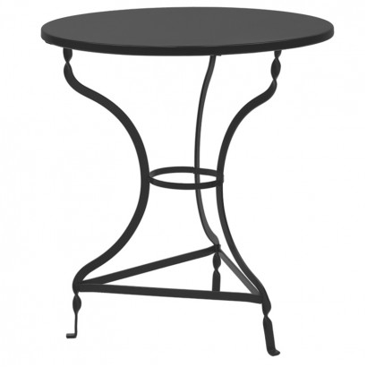 Τραπέζι Ζαππείου Noah pakoworld μεταλλικό μαύρο Φ70x72εκ