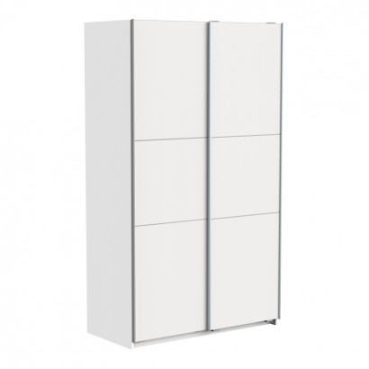 Ντουλάπα ρούχων Kawen pakoworld δίφυλλη με συρόμενες πόρτες λευκό 116.5x60x203εκ