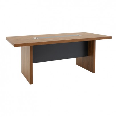 Τραπέζι συνεδριάσεων επαγγελματικό Oscar pakoworld καρυδί-ανθρακί 200x100x76εκ