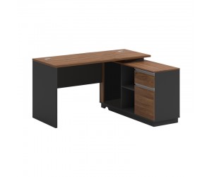 Γραφείο επαγγελματικό με δεξιά γωνία Oscar pakoworld μελαμίνη σε καρυδί-ανθρακί απόχρωση140x120x76εκ Γραφείο επαγγελματικό με δεξιά γωνία Oscar pakoworld μελαμίνη σε καρυδί-ανθρακί απόχρωση140x120x76εκ
