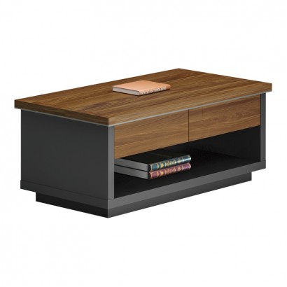 Τραπέζι γραφείου επαγγελματικό Oscar pakoworld σε καρυδί-ανθρακί απόχρωση 120x60x42εκ