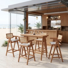 Τραπεζαρία μπαρ Winslow I pakoworld σετ 5τεμ ξύλο rubberwood ανοιχτό καρυδί 120x45x100εκ Τραπεζαρία μπαρ Winslow I pakoworld σετ 5τεμ ξύλο rubberwood ανοιχτό καρυδί 120x45x100εκ