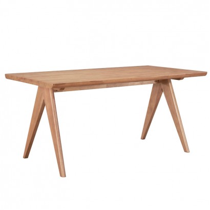 Τραπέζι Winslow pakoworld ξύλο rubberwood σε ανοιχτό καρυδί χρώμα 180x85x75εκ