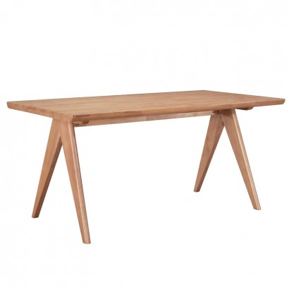 Τραπέζι Winslow pakoworld ξύλο rubberwood σε ανοιχτό καρυδί χρώμα 200x100x75εκ