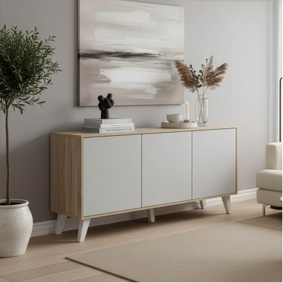 Μπουφές Billie pakoworld sonoma-γκρι 149x40x77εκ Μπουφές Billie pakoworld sonoma-γκρι 149x40x77εκ