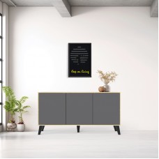 Μπουφές Billie pakoworld sonoma-ανθρακί149x40x77εκ Μπουφές Billie pakoworld sonoma-ανθρακί149x40x77εκ