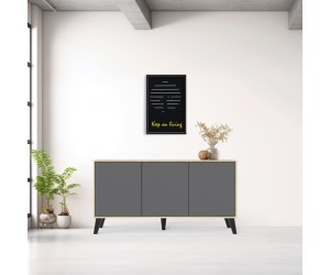 Μπουφές Billie pakoworld sonoma-ανθρακί149x40x77εκ