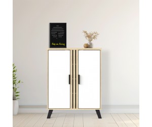 Παπουτσοθήκη-ντουλάπι Shoby pakoworld λευκό-sonoma 70.5x30x91εκ