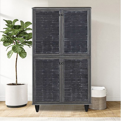 Παπουτσοθήκη-ντουλάπι Ronan pakoworld χρώμα wenge 70.5x35x122εκ Παπουτσοθήκη-ντουλάπι Ronan pakoworld χρώμα wenge 70.5x35x122εκ