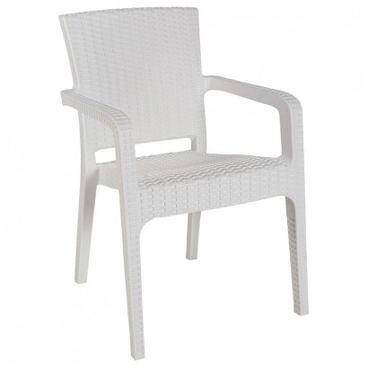 Πολυθρόνα Halcyon pakoworld PP λευκό