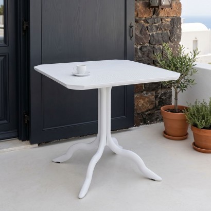 Τραπέζι Icon pakoworld PP σε λευκή απόχρωση 80x80x74.5εκ Τραπέζι Icon pakoworld PP σε λευκή απόχρωση 80x80x74.5εκ