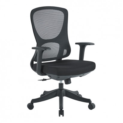 Καρέκλα γραφείου εργασίας Litulo pakoworld ύφασμα mesh μαύρο 51x50.5x98/106εκ