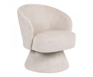 Πολυθρόνα Cioura pakoworld περιστρεφόμενη ύφασμα μπεζ 70x68x75εκ