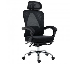 Καρέκλα γραφείου διευθυντή με υποπόδιο Titan pakoworld Premium Quality ύφασμα-mesh χρώμα μαύρο Καρέκλα γραφείου διευθυντή με υποπόδιο Titan pakoworld Premium Quality ύφασμα-mesh χρώμα μαύρο