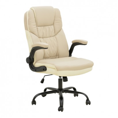 Καρέκλα γραφείου διευθυντή Stellar pakoworld pu σε μπεζ-εκρού απόχρωση 70x77x110-119εκ