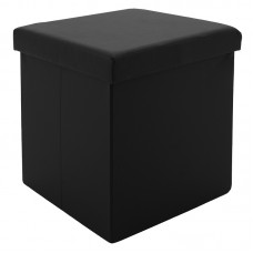 Σκαμπό-μπαούλο Crystal pakoworld pu μαύρο 38x38x38εκ Σκαμπό-μπαούλο Crystal pakoworld pu μαύρο 38x38x38εκ