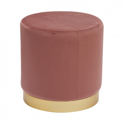 Σκαμπό Dash pakoworld βελούδο σάπιο μήλο-χρυσό Φ35x35εκ