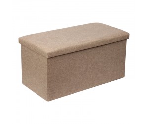 Σκαμπό-μπαούλο Greatness pakoworld ύφασμα μπεζ-καφέ 76x38x38εκ