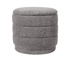 Σκαμπό-μπαούλο Bettia pakoworld μπουκλέ γκρι Φ41x38.5εκ